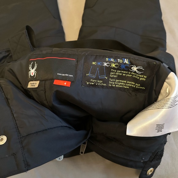 Spyder youth ski snow bibs pants black 4 - Picture 4 of 4